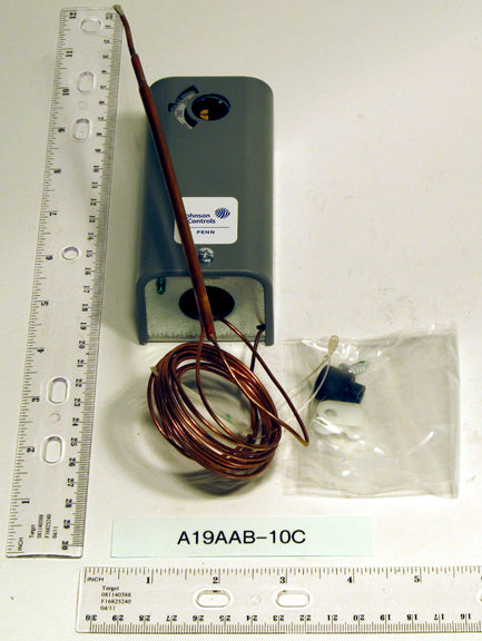 Johnson A19AAB-10C Spst High Range Temperature Control 200/550F; Diff 10F With 8' Cap. Nema 1