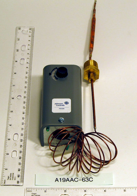 Johnson A19AAC-63C Spdt Remote Temp Control 6' Cap 100/350F 1/4x4-1/2 Bulb 8.5 Fix Dif *nla*