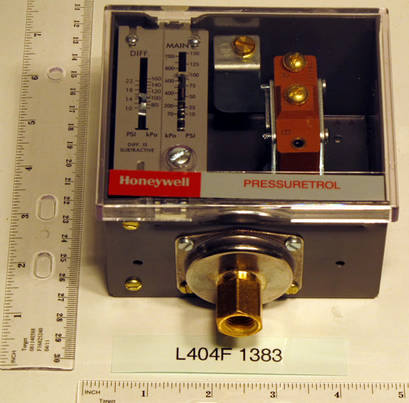 Honeywell Thermal Solutions L404F1383 Mercury Free Pressuretrol 10-150 PSI Close On Rise Air/Steam Auto Reset