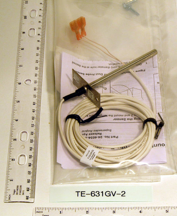 Johnson TE-631GV-2 Duct Probe Sensor 1k Nickle Flange Mount