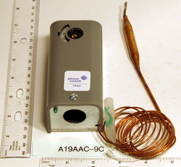 Johnson A19AAC-9C Spdt Nema 1 Remote Bulb Temperature Control 100/240F; Diff 6F Fixed 6' Cap.