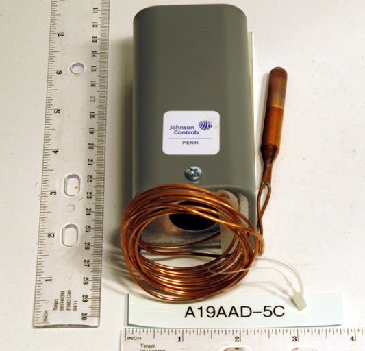 Johnson A19AAD-5C Spst Remote Bulb Temp. Control Nema 1 30/50F; Compensated Diff 2F 6' Cap.