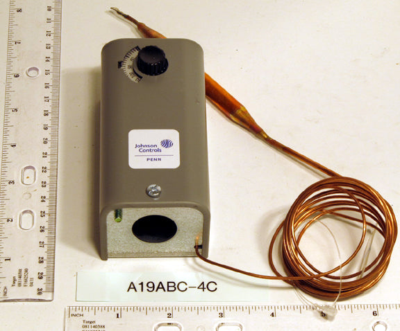 Johnson A19ABC-4C Spdt Remote Bulb Temperature Control 50/130F; Diff. Adj. 3-1/2 To 14f; 8' Cap