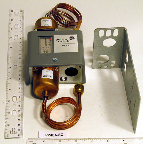 Johnson P74EA-8C Spdt Snap Acting Differential Pressure Switch ; 36" Capillary 2-26 PSI 3.5