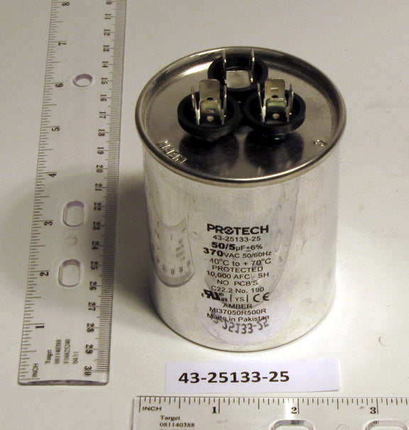 Rheem 43-25133-25 Capacitor - 50/5/370 Dual Round