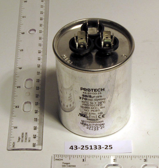Rheem 43-25133-25 Capacitor - 50/5/370 Dual Round