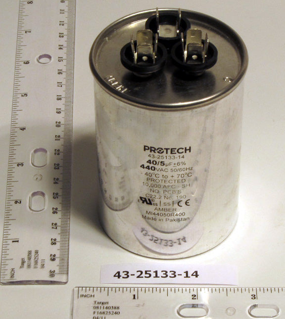 Rheem 43-25133-14 Capacitor - 40/5/440 Dual Round
