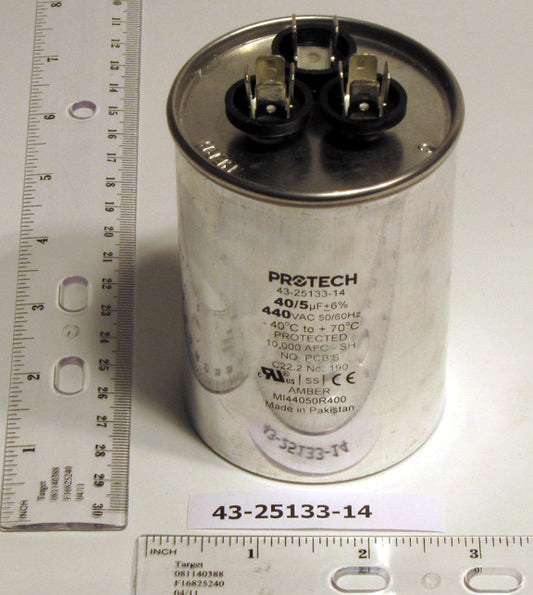 Rheem 43-25133-14 Capacitor - 40/5/440 Dual Round