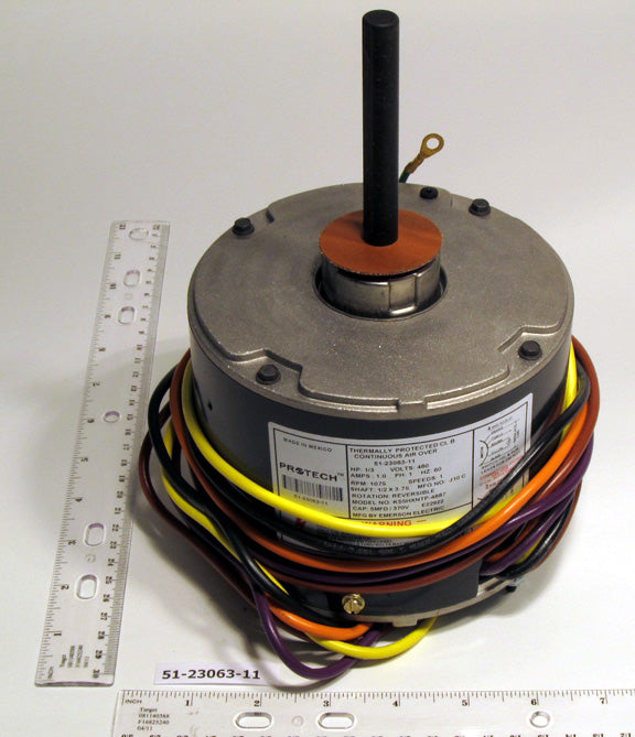 Rheem 51-23063-11 Protech Condenser Motor - 1/3 HP 460/1/60 (1075 rpm/1 Speed)