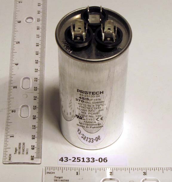Rheem 43-25133-06 Capacitor - 45/5/370 Dual Round Replaces 43-26271-41