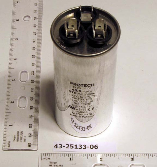 Rheem 43-25133-06 Capacitor - 45/5/370 Dual Round Replaces 43-26271-41