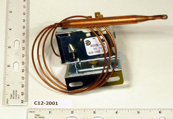 Robertshaw C12-2001 Spdt Resistance Heat Thermostat For Heat Pumps -1/63f 5f Diff. 30" Cap. 3/8" X
