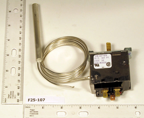 Robertshaw F25-107 Spdt Defrost Termination/Fan Delay Control 40-75F With 60" Cap. Replaces