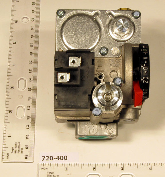 Robertshaw 720-400 24v 1/2" X 3/4" Standing Pilot Gas Valve Includes LP Kit & Bushings 150000 BTU
