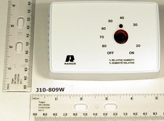 Robertshaw J10-809W White 24v Spdt Wall Mount Dehumidstat 20-80% Relative Humidity