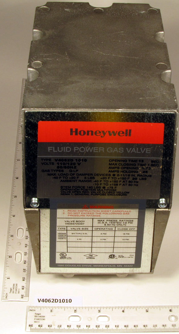 Honeywell Thermal Solutions V4062D1010 120/60; Fluid Power Actuator 13 Sec Opng Time W/ Damper Shaft