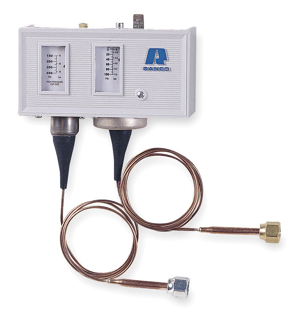 Robertshaw O12-1502 Spst Dual Pressure Control 150-450 PSI W/Auto Reset 36" Cap. With Flare Nut
