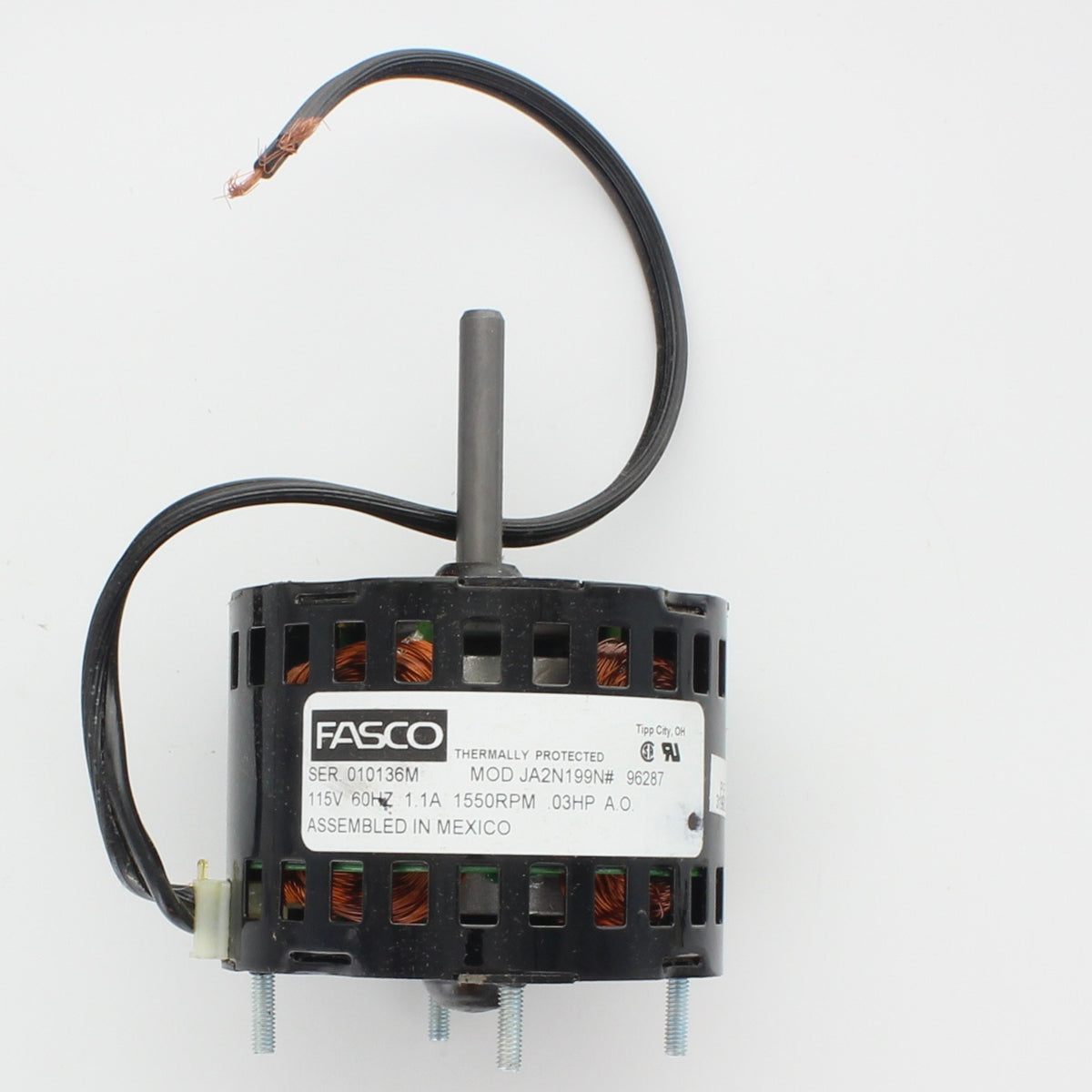 Reznor 96287 115V Single Phase Motor 1/40 HP Univ JA2N199N