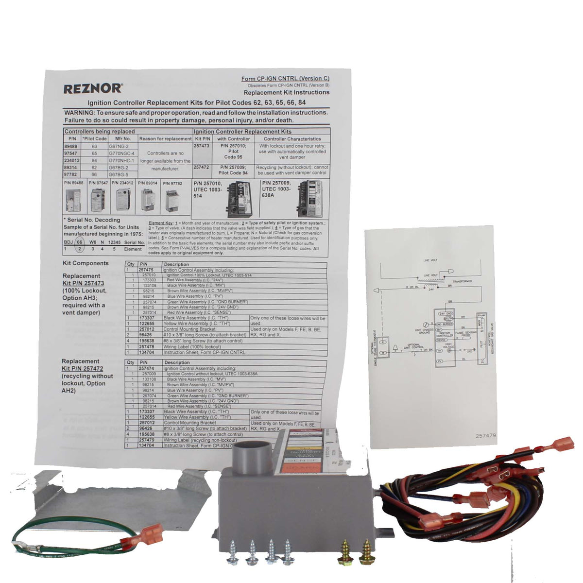 Reznor 257472 Ignition Module Conversion Kit JC To UTC Nonlock For Natural Gas Replaces