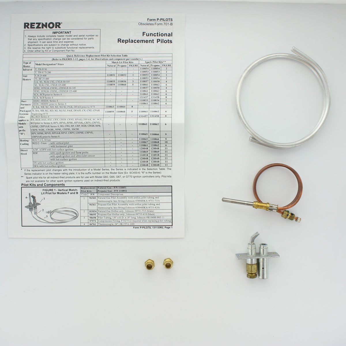 Reznor 110856 Pilot Asy Kit LP Gas XL/B30-105