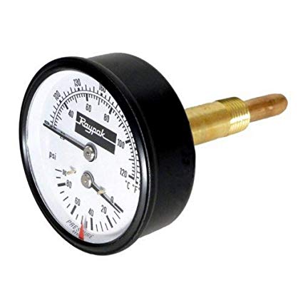 Raypak 007205F 0-90 PSI T&P Gauge 600671