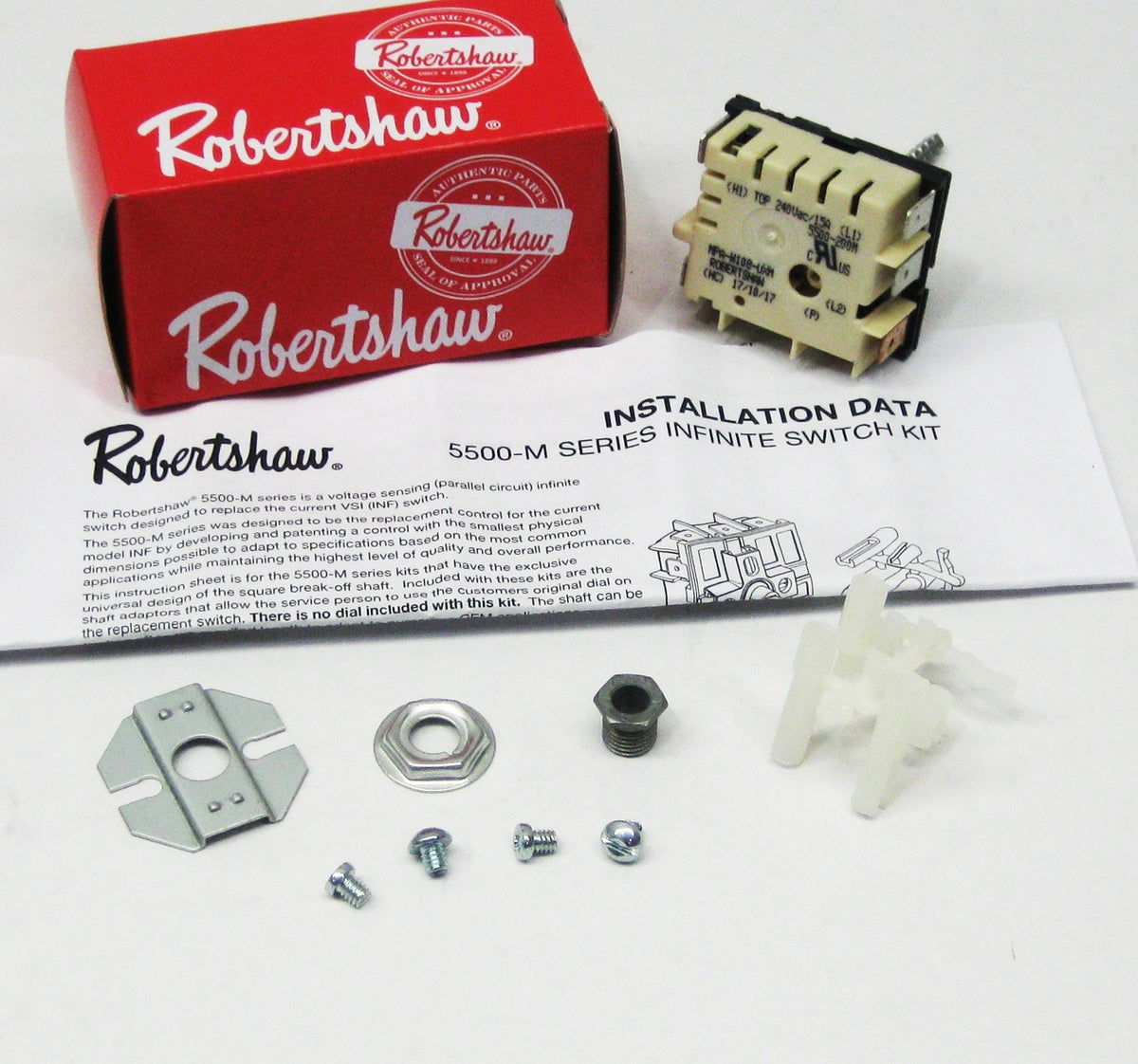 Robertshaw 5500-200M INF-240PX-803 240v Push To Turn Infinite Switch Replaces 5521-310 5500-200
