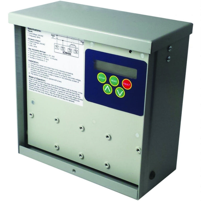 ICM Controls ICM493 Advanced Single Phase Line Voltage Monitor With A Bank Of Surge Arresters For