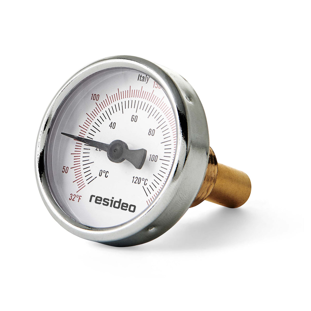 Honeywell Residential GT162 Thermometer With Well. 2-1/2" 32-250F Temp Range. Steel Case Brass Well.