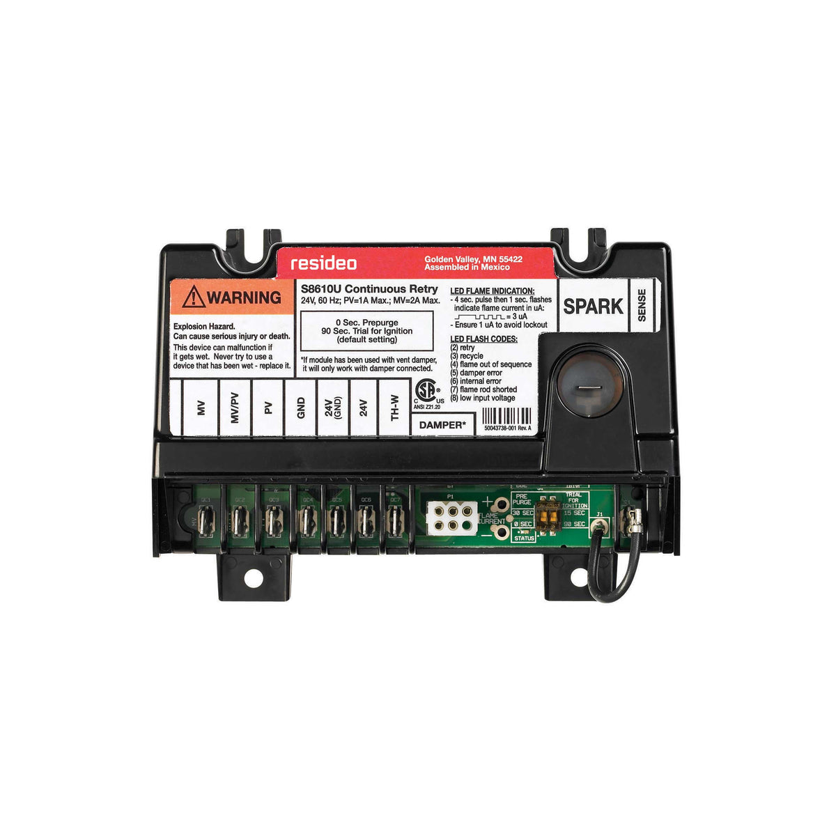 Honeywell Residential S8610U3009 Universal Intermittent Pilot Control For LP & Natural Gas With Field