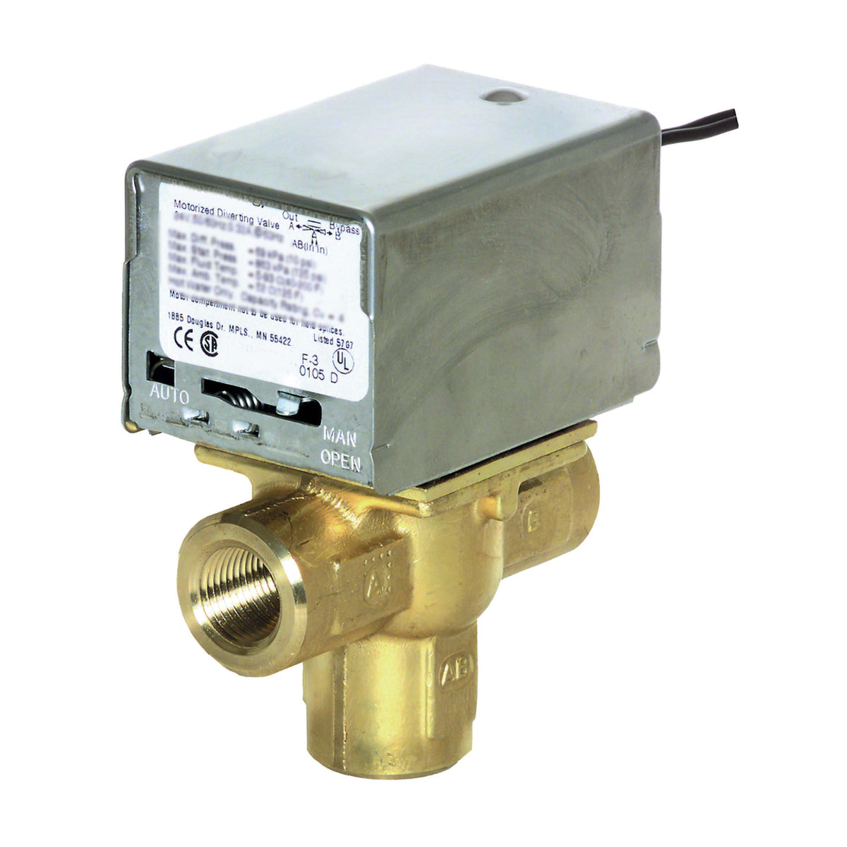 Honeywell Residential V8044A1135 24v 1/2" Npt. 3 Way Zone Valve 4.0 Cv
