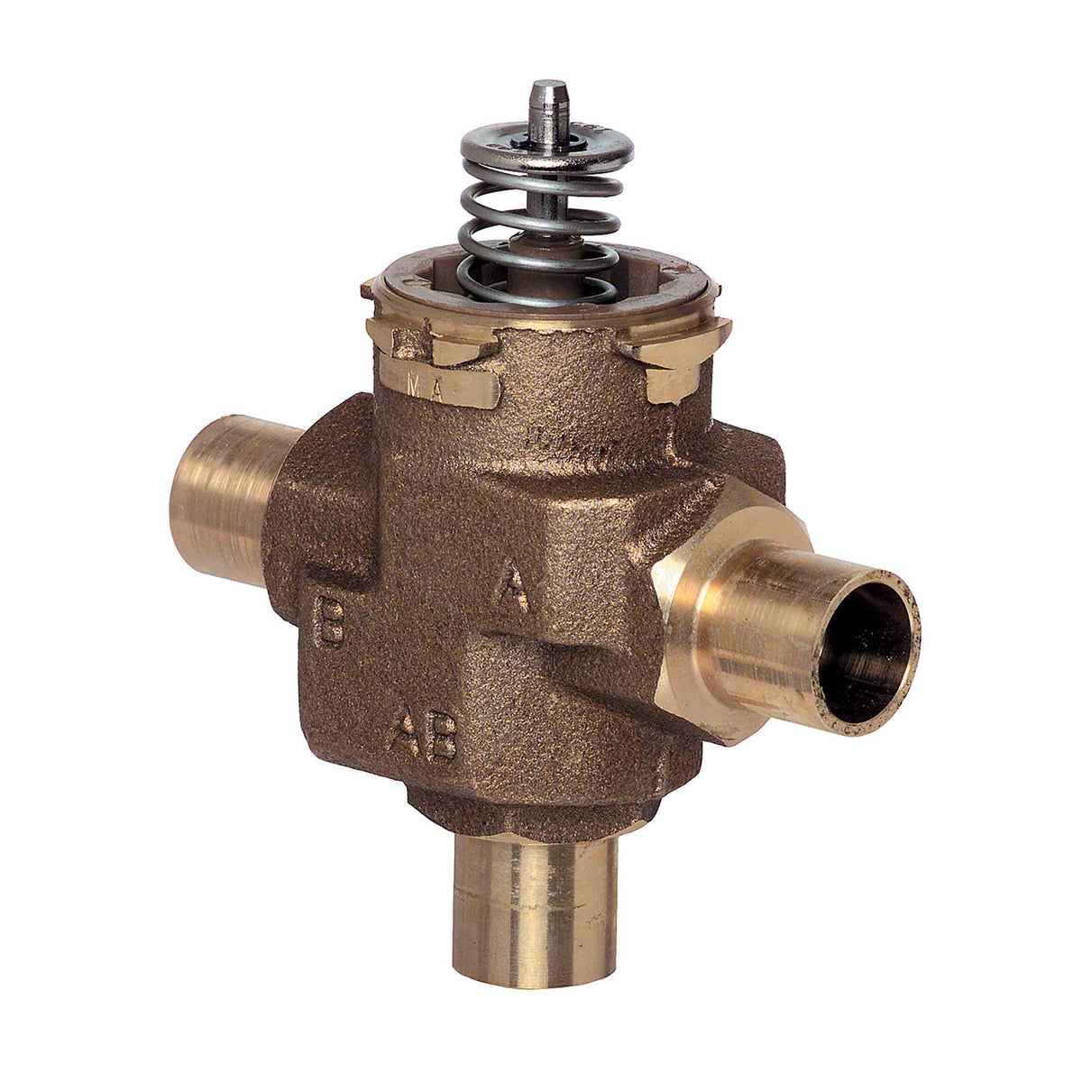 Honeywell Residential VCZMA6100 1/2" Sweat Three Way Mixing/Diverting Zone Valve Body 3.8 Cv