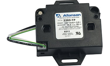 Allanson Trans. 2260TP 120v Industrial Gas Ignitor 156000 V Peak Mounting Tabs Primary Plug Set With