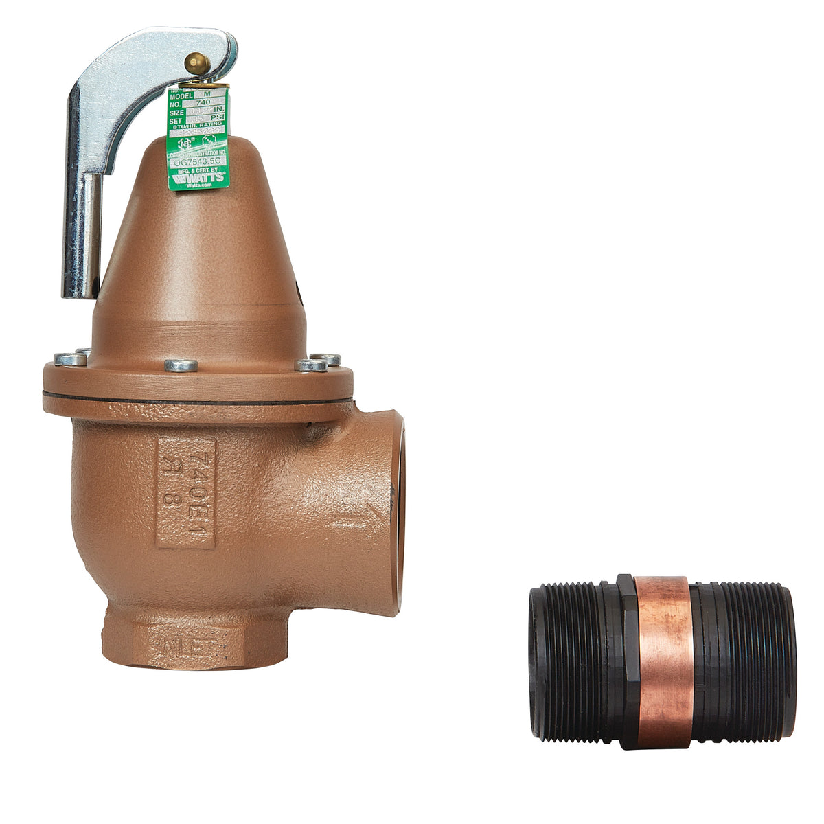 Watts 740 1-1/2 30 Relief Valve 1-1/2" X 2" 30 PSI 2900M BTU F383542 0383542