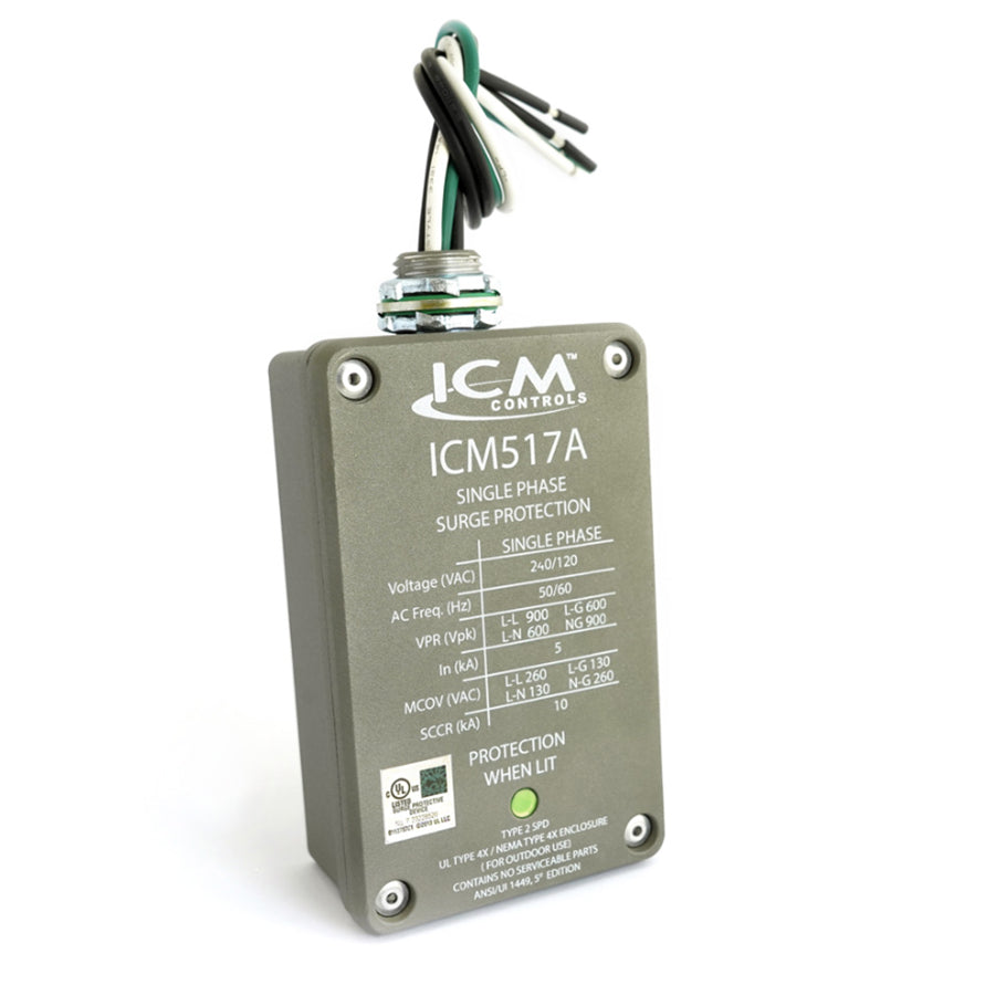 ICM Controls ICM517A 120/240vac Single Phase Surge Protective Device With Metal Nema 3R Rated