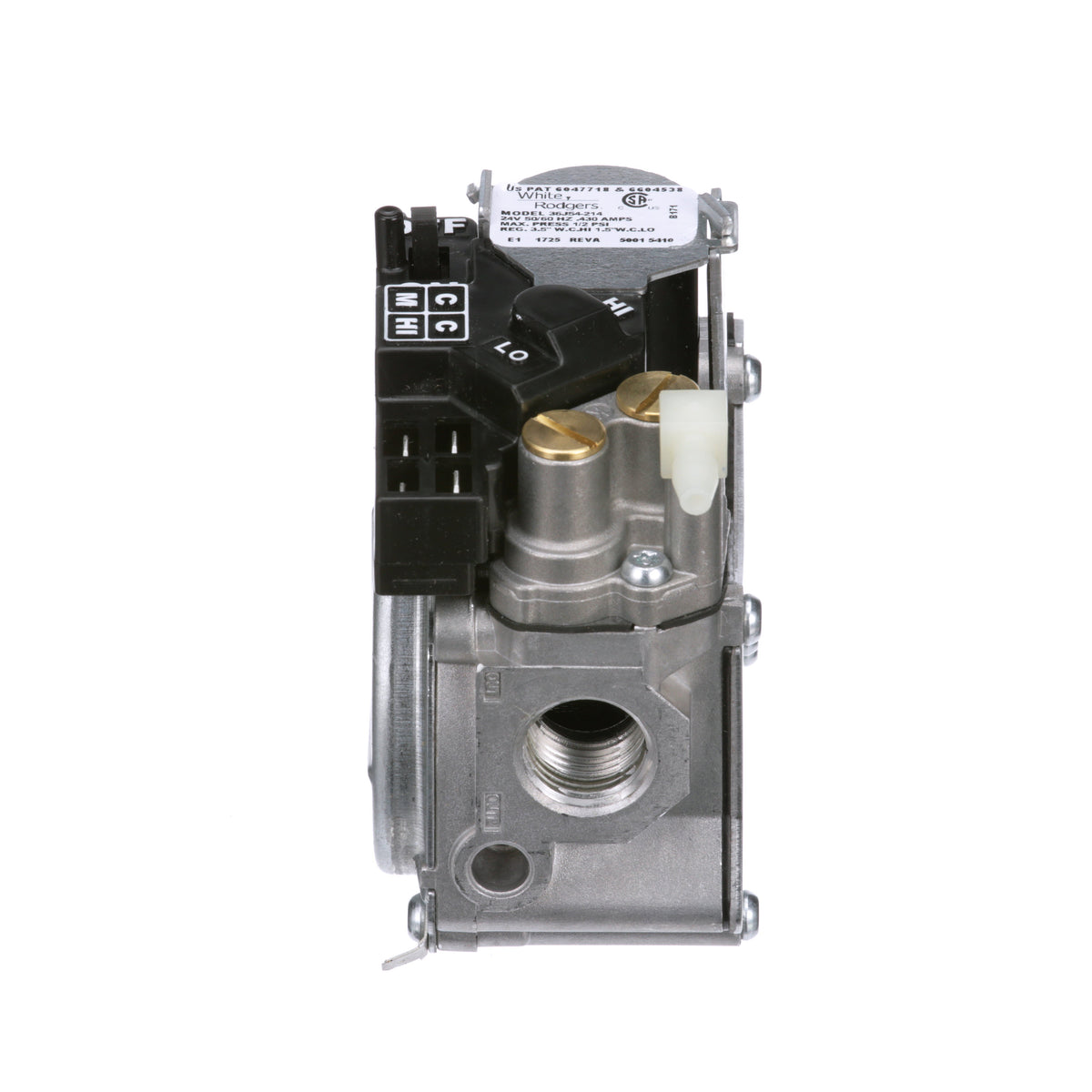 White-rodgers 36J54-214 24v 1/2" X 1/2" 2 Stage Fast Opening Gas Valve Inlet And Outlet Pressure Taps
