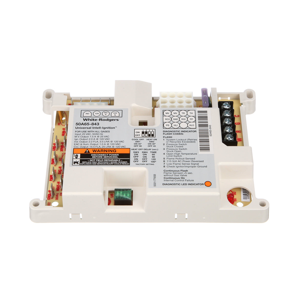 White-rodgers 50A65-843 Universal Silicon Nitride Hot Surface Ignition Control With Variable Timings