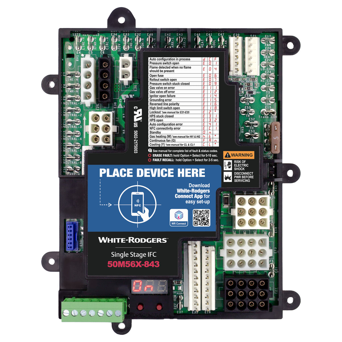 White-rodgers 50M56X-843 Universal Single Stage HSI Integrated Furnace Control For PSC & Ecmx Blower