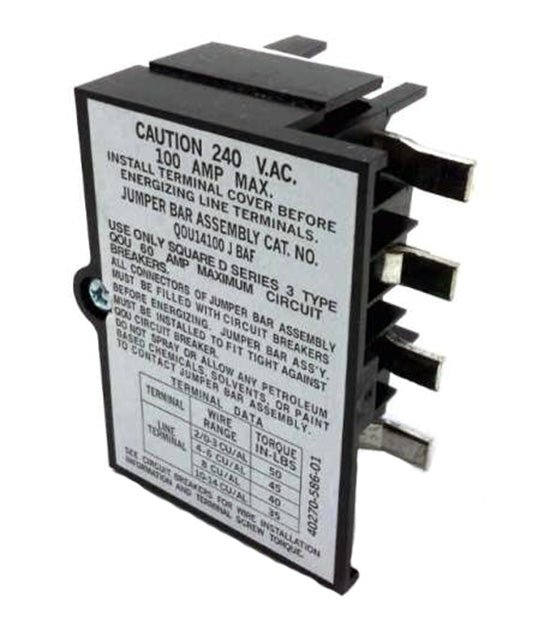 Schneider Electric QOU14100JBAF Jumper Bar For Square D QOU Series Circuit Breakers Replaces Rheem 45-23202-01