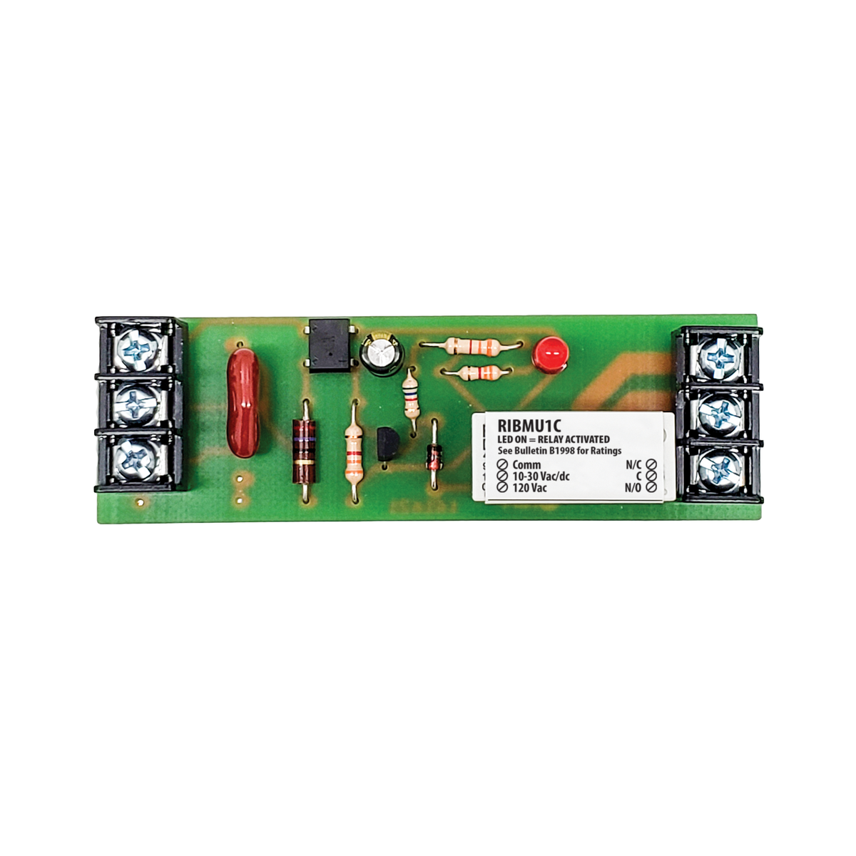 RIB Relays RIBMU1C 4 Track-mount Relay 15amp Spdt 10-30vac/dc/120vac