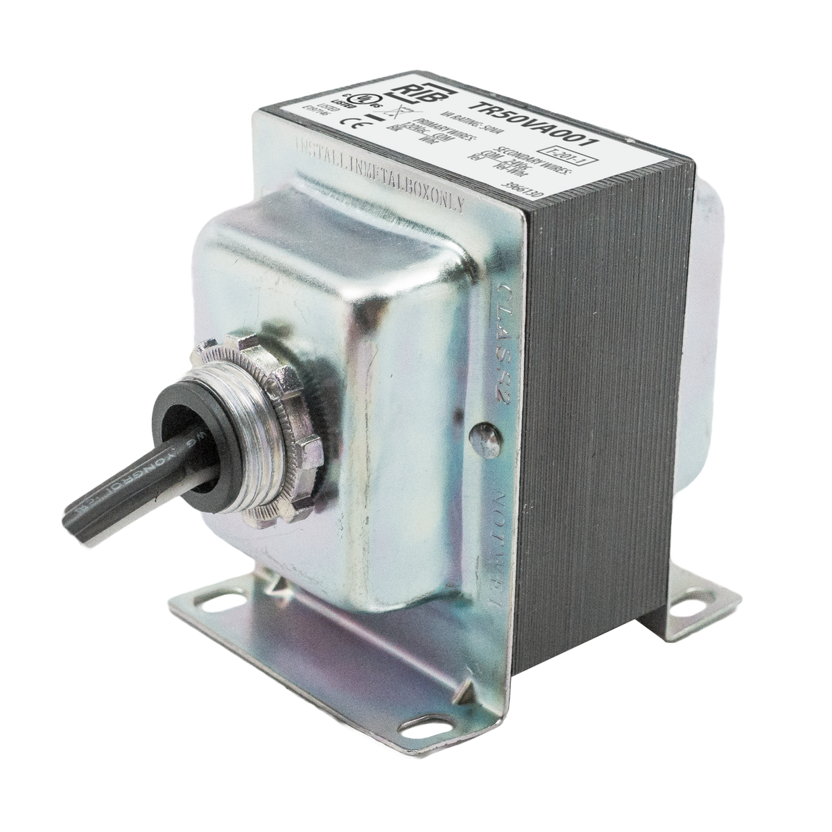 RIB Relays TR50VA001 Transformer 50va 120-24v Single Hub Class Ii Ul Recognized Us/Canada