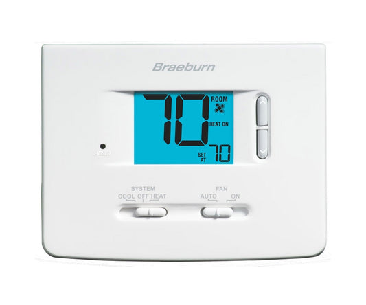 Braeburn 1020NC 24v/Millivolt Single Stage Digital Builder Series Non Programmable 1H-1C