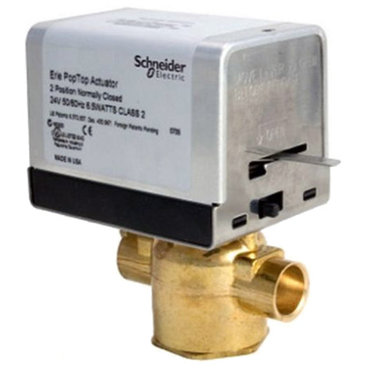 Erie VT2517G13A02A 24v 1 1/4" Sweat 2 Way N.C. Zone Valve 8.0cv 15 PSI W/Aux Switch Replaces