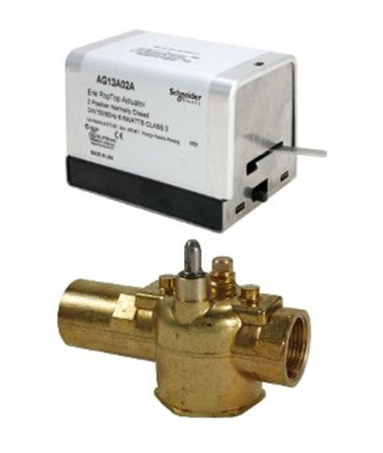 Erie VT2343G13A02A 24v 3/4" Inverted Flare 2 Way N.C. Gen. Temp. Zone Valve 3.5cv W/18" Leads &