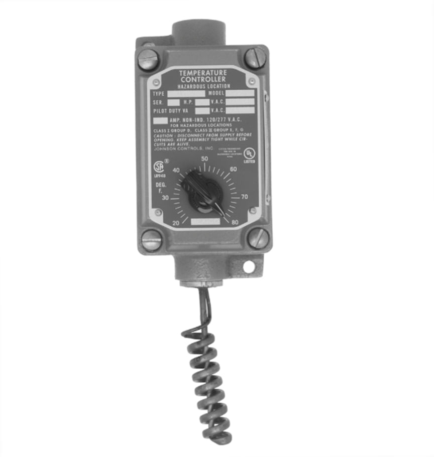 Johnson A19BUC-2C 24/120/240/277VAC Spdt Explosion Proof Thermostat 20/80F Diff 3-1/2F Fixed