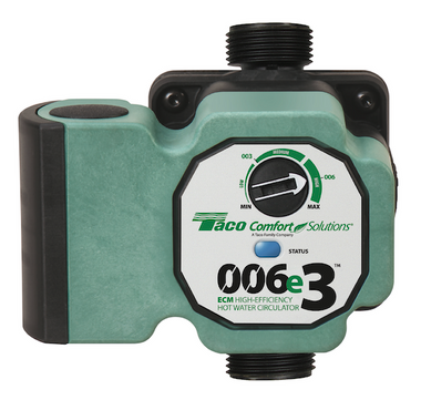 Taco 006e3LC Composite ECM High Efficiency Circulator with 6 ft cord – energy‑saving hydraulic pump