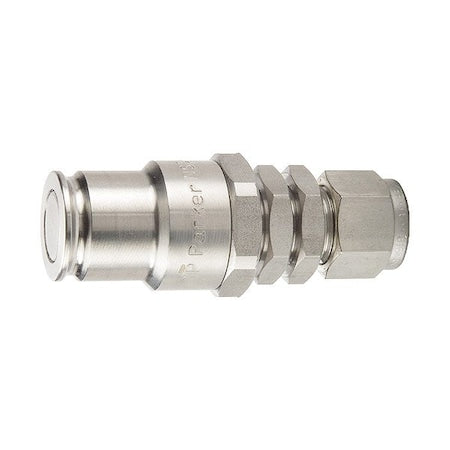 Parker NSS-372-6HMA-D - Nose Piece Assembly Coupling, Stainless Steel Body, Push-to-Connect Lock, 3/8" Thread Size