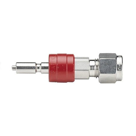 Parker 8A-Q8VY-SS - Coupler, 316 Stainless Steel, Fluorocarbon, Push-to-Connect