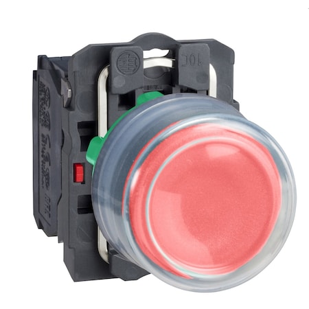 Schneider Electric XB5AP42 - Push button, Harmony XB5, plastic, projecting, red, 22mm, spring return, booted, unmarked, 1 NC