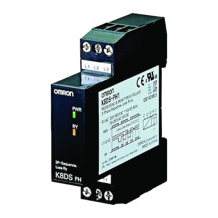 Omron K8DS-PH1 200/480VAC - Monitoring Relays, 6 Pins, 200-480 V AC