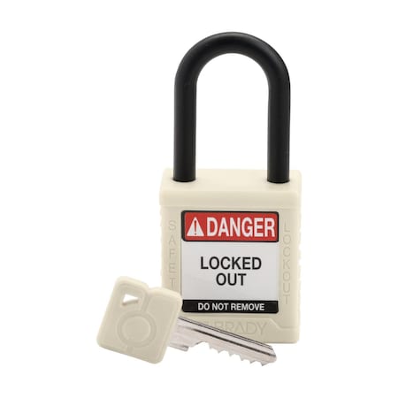 Brady SDPL-WHT-38PL-KD - Velocity Lockout Padlocks Nylon 1.5in Clearance KD Plastic Shackle White